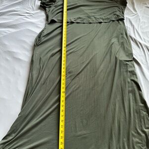 Olive Green Maxi Dress with Scoop Neck